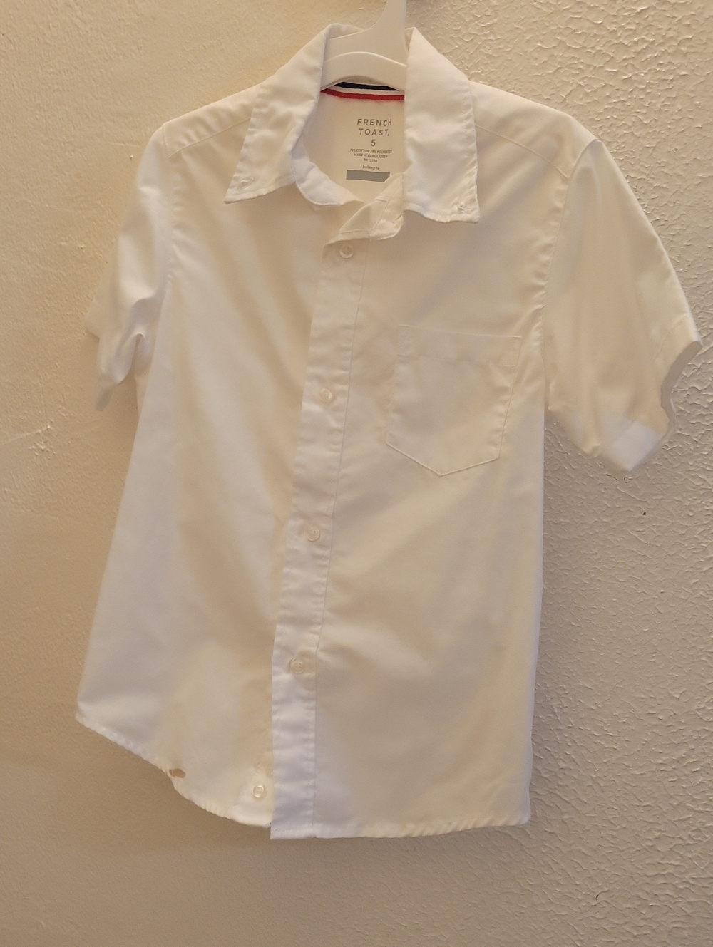 French Toast Boys' Short Sleeve White Dress Shirt